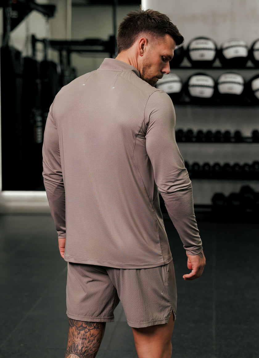 Gym King Energise 1/4 Zip - Truffle