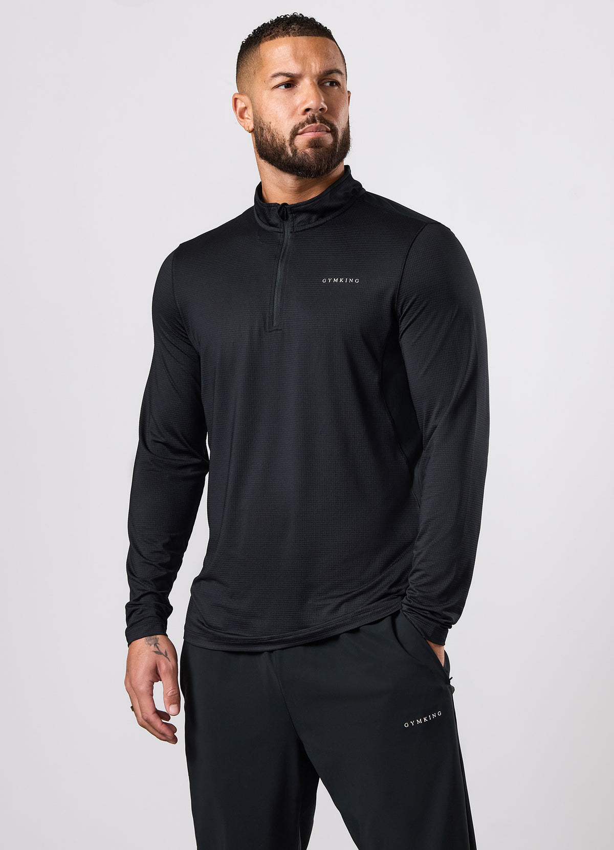 Gym King Energise 1/4-Reißverschluss – Schwarz