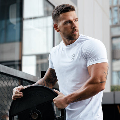 Men’s Gym King Energy Tee White lightweight gym t-shirt