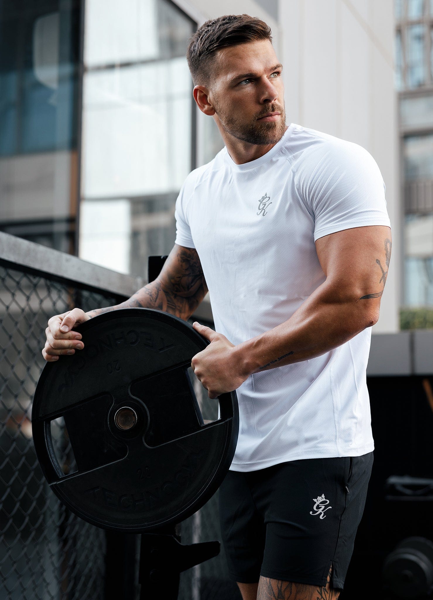 Men’s Gym King Energy Tee White lightweight gym t-shirt