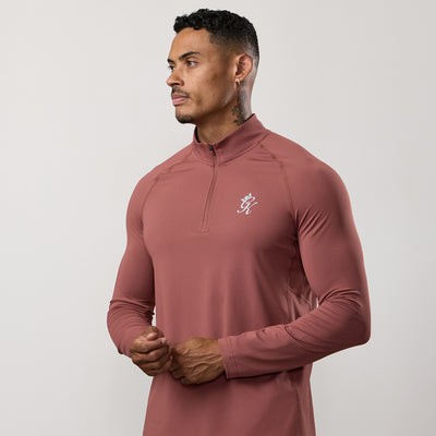 Gym King Energy 1/4 Zip Funnel - Rust Red