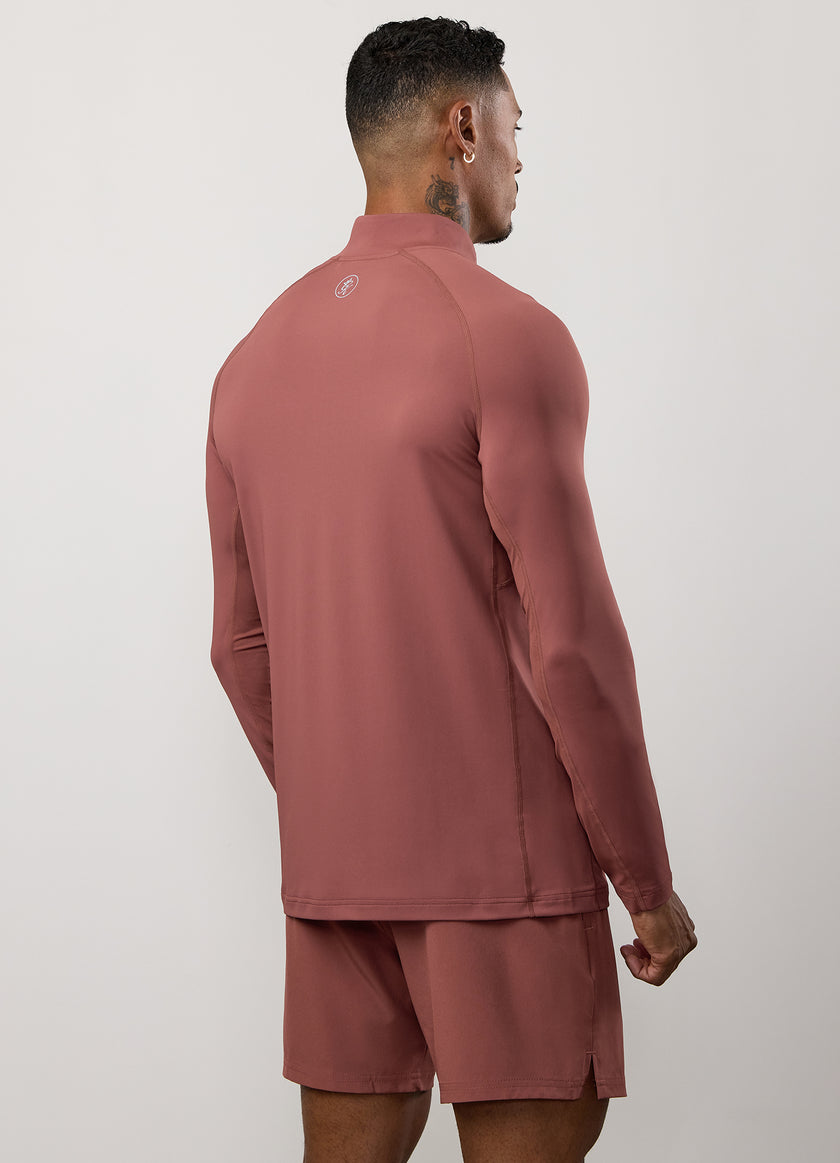 Gym King Energy 1/4 Zip Funnel - Rust Red