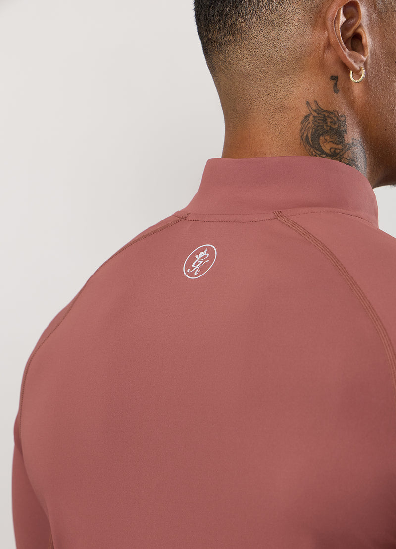 Gym King Energy 1/4 Zip Funnel - Rust Red