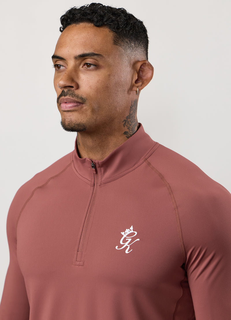 Gym King Energy 1/4 Zip Funnel - Rust Red