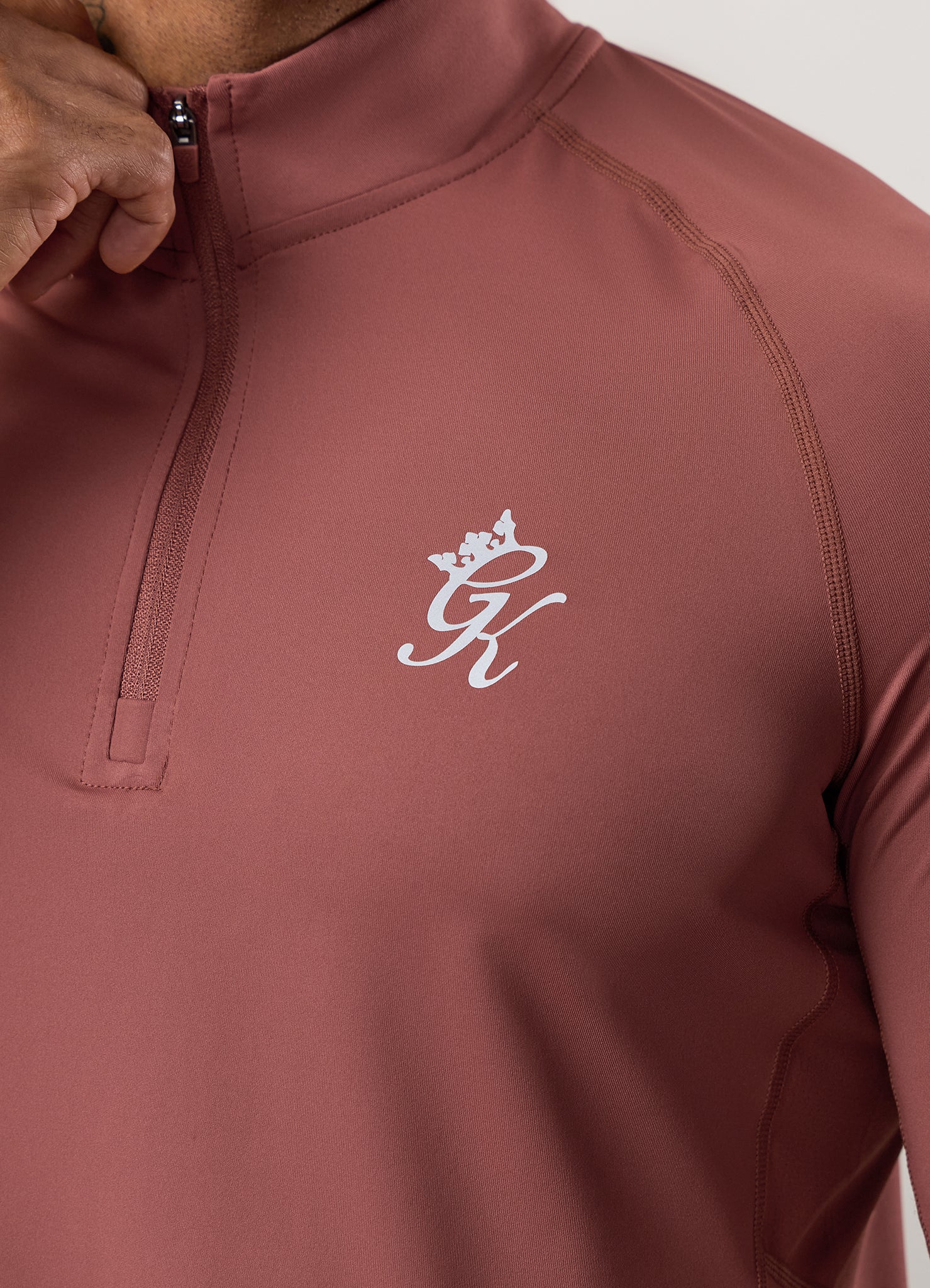 Gym King Energy 1/4 Zip Funnel - Rust Red