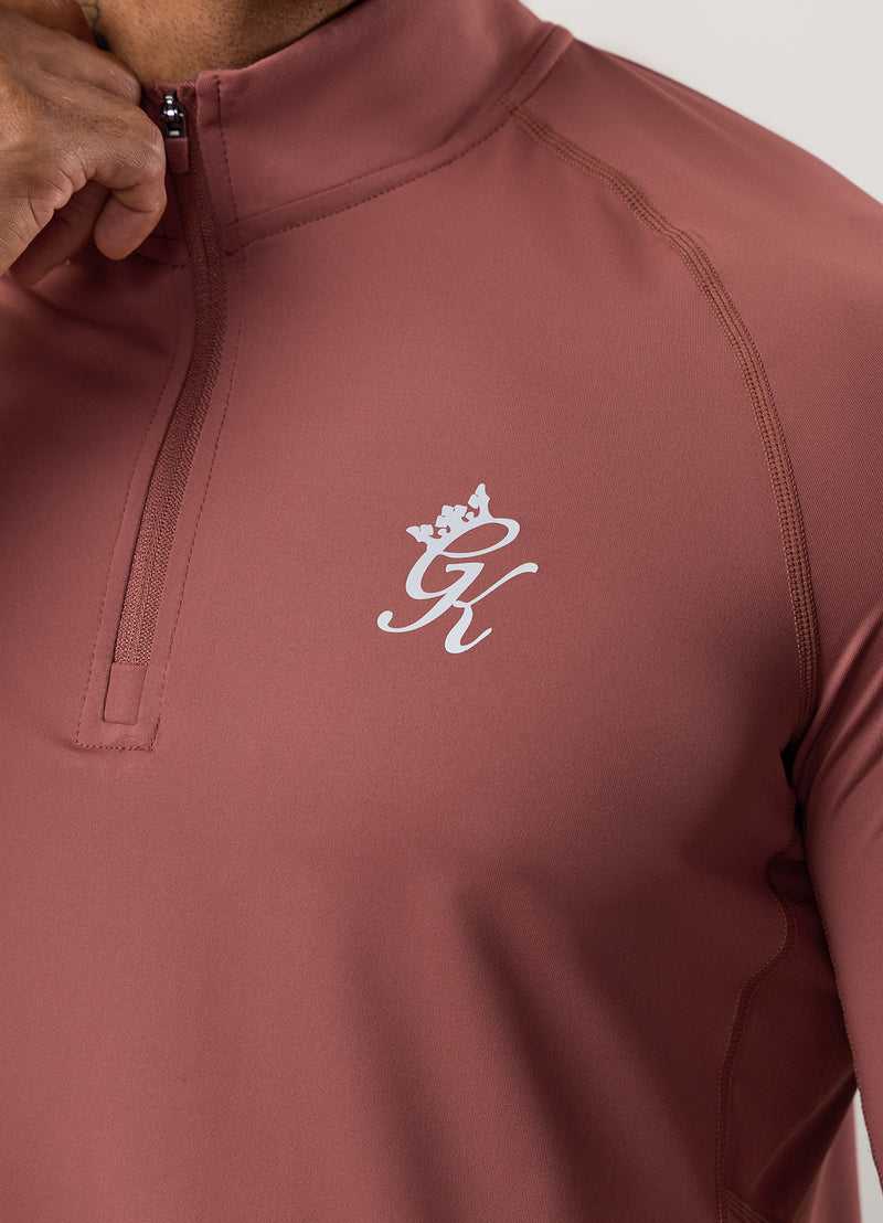 Gym King Energy 1/4 Zip Funnel - Rust Red