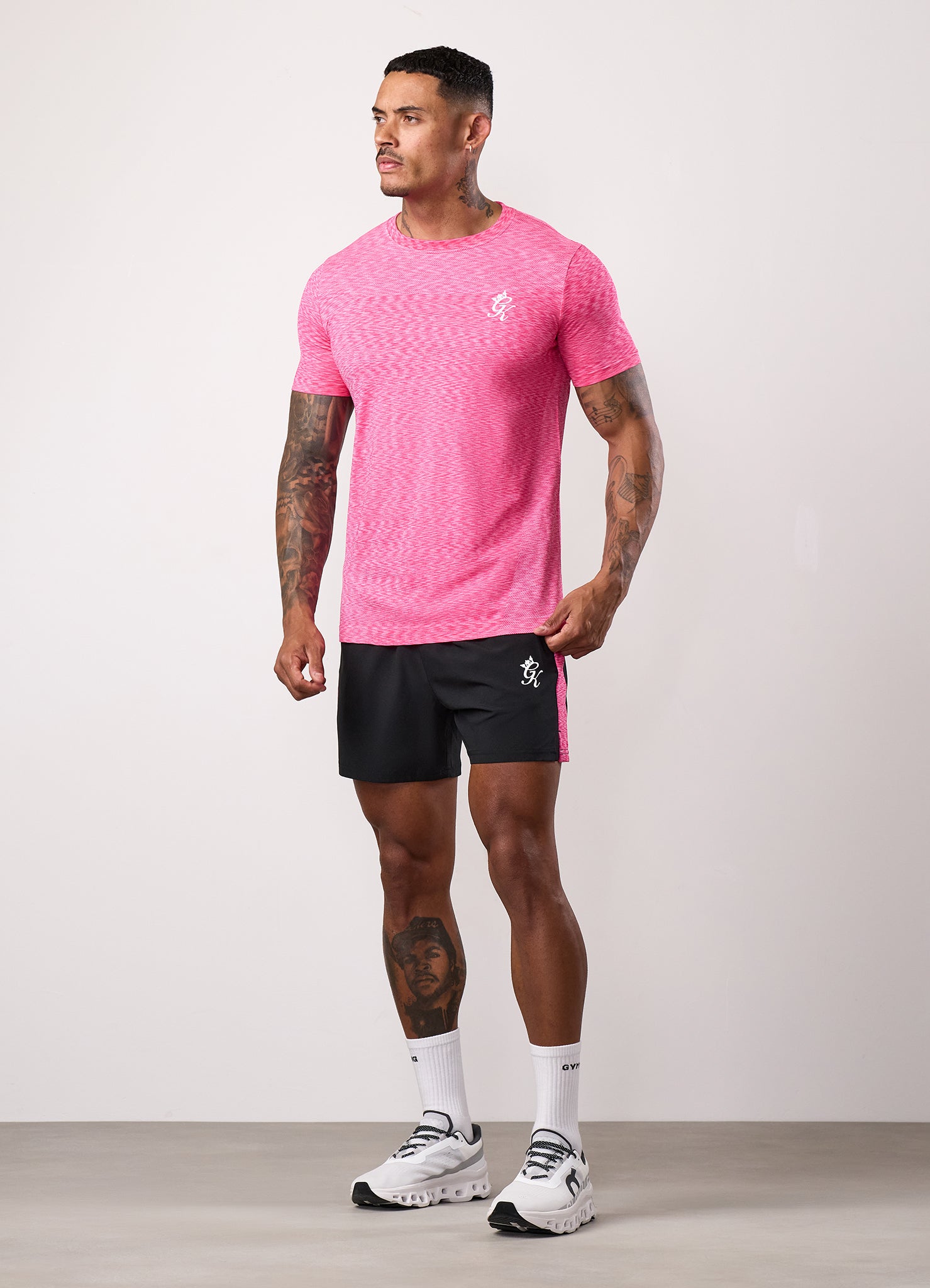 Gym King Energy Space Dye Short - Black/Hot Pink Multi