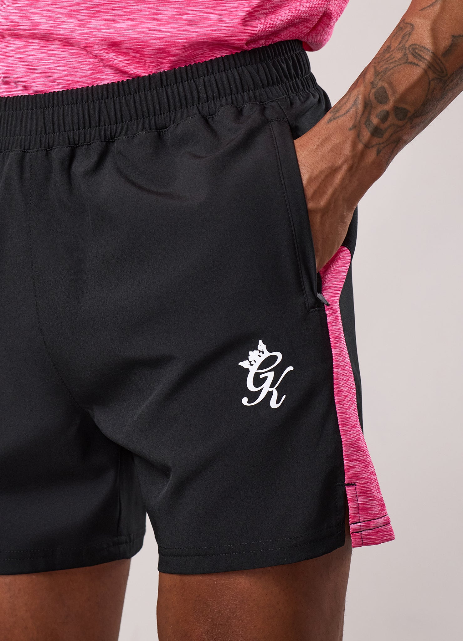 Gym King Energy Space Dye Short - Black/Hot Pink Multi