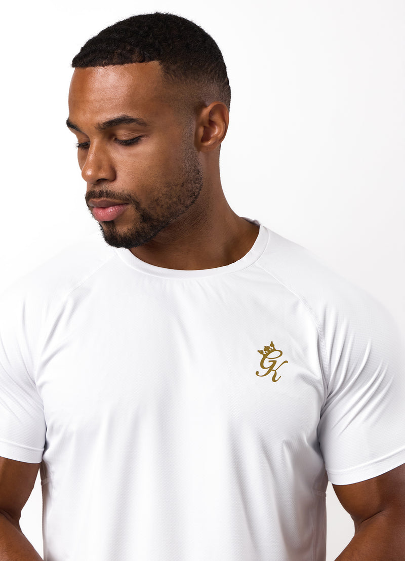 Gym King Energy Tee - White/Gold
