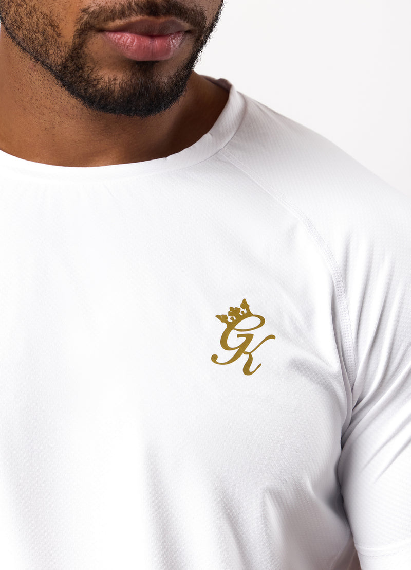 Gym King Energy Tee - White/Gold