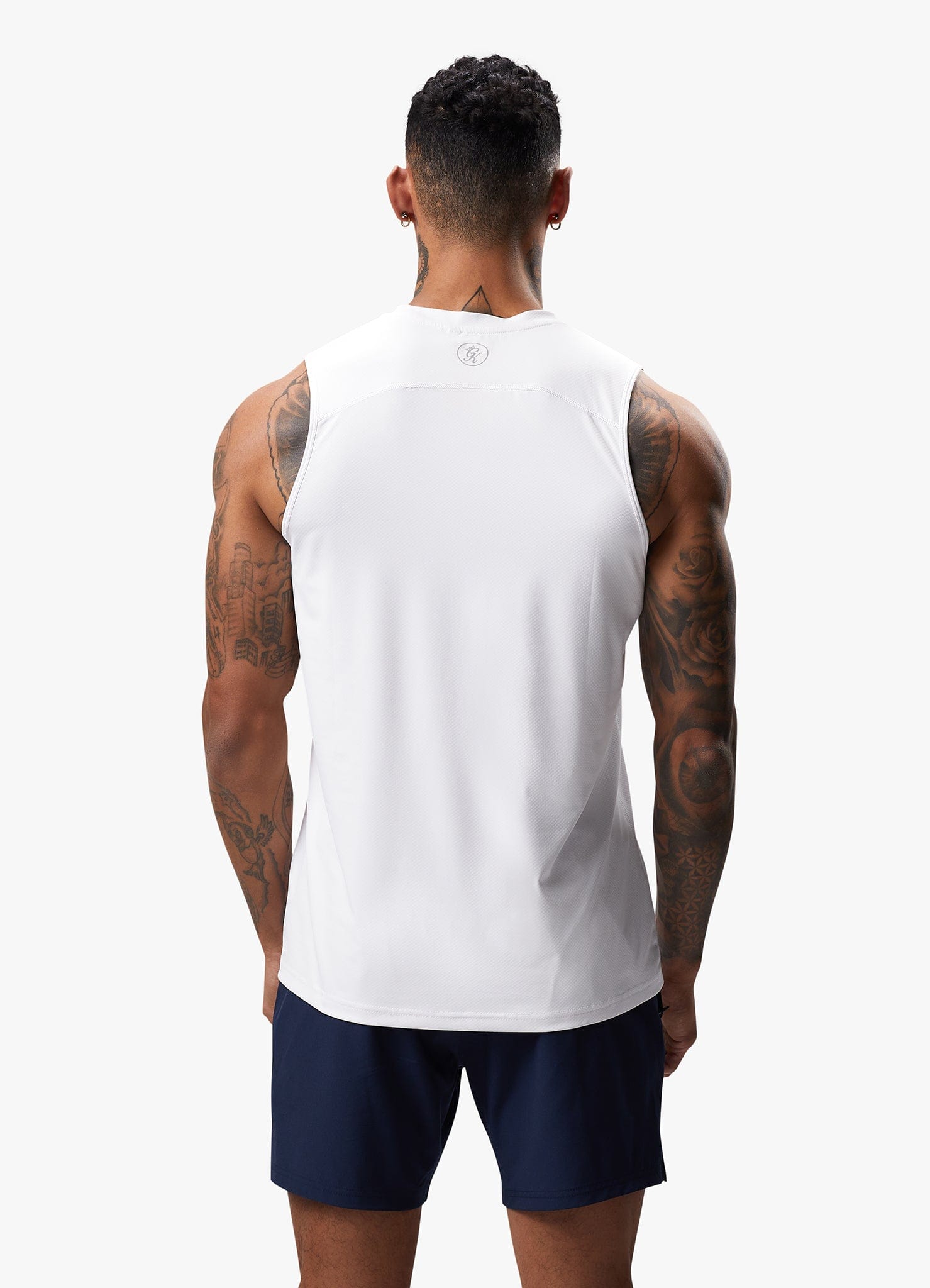 Gym King Energy Vest White men’s muscle fit gym vest breathable training top