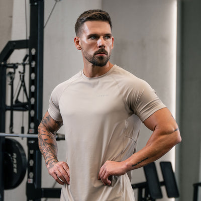 Gym King Energy Linear Tee - Stoneware
