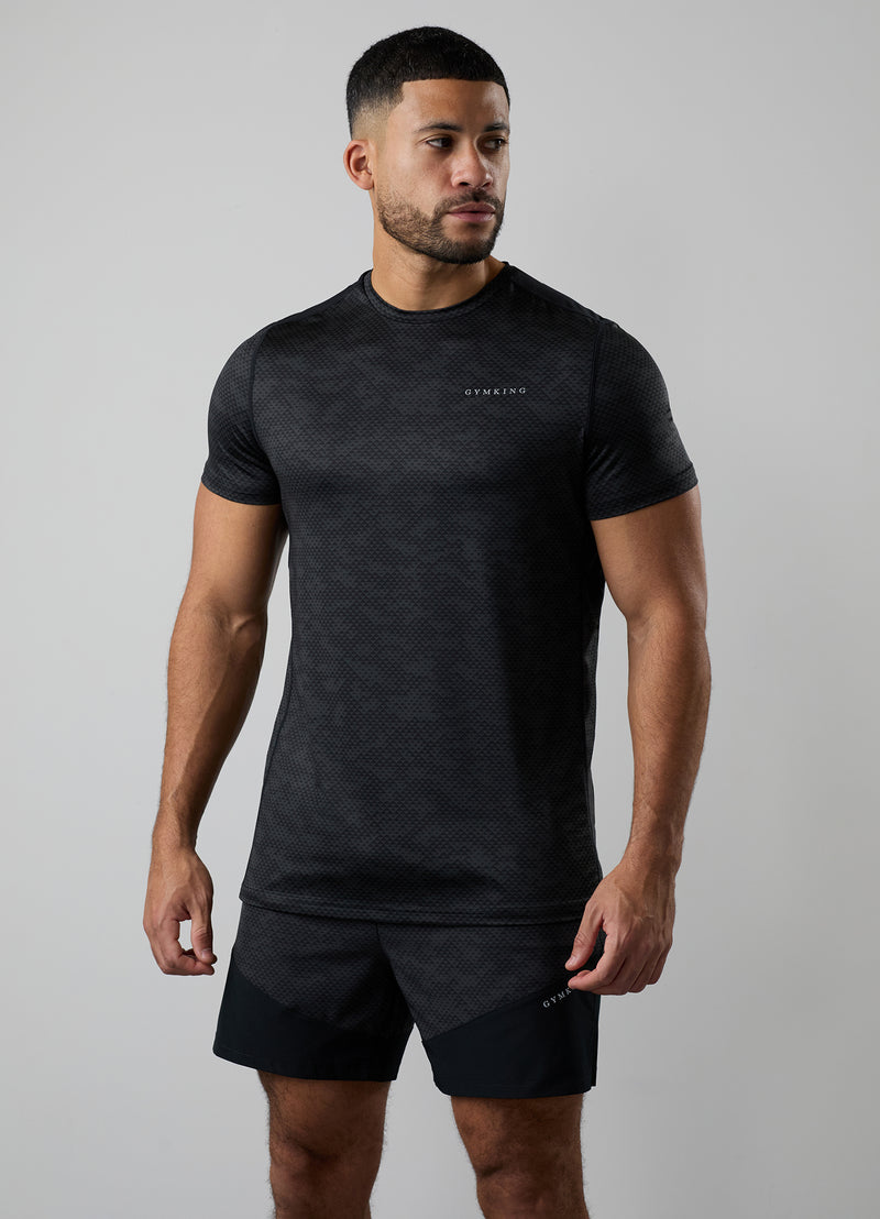 Gym King Enigma AOP Tee - Black