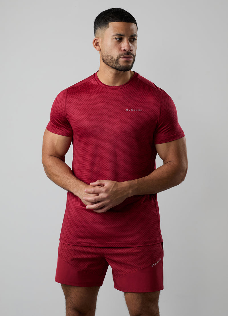 Gym King Enigma AOP Tee - Deep Red