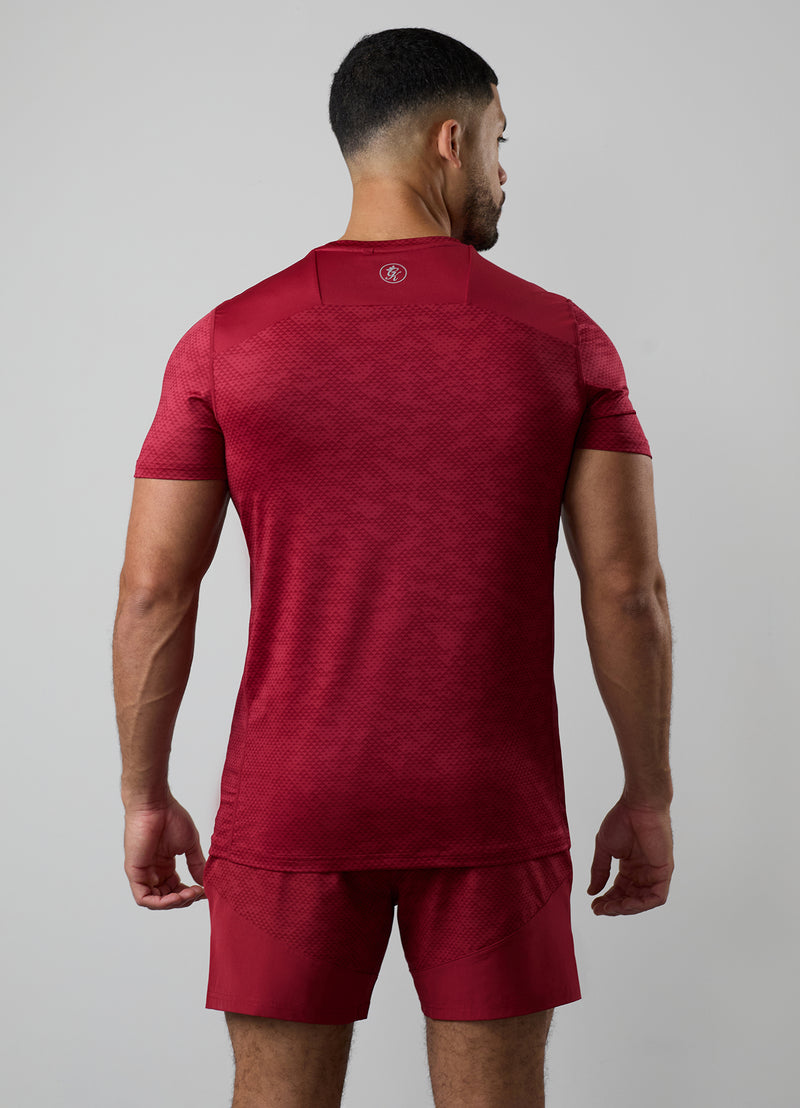 Gym King Enigma AOP Tee - Deep Red