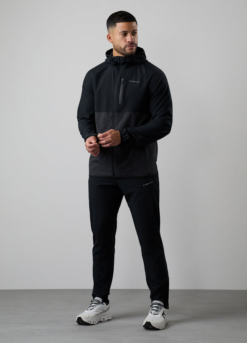 Gym King Enigma Full Zip Hood Tracksuit - Black