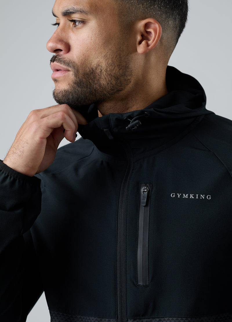 Gym King Enigma Full Zip Hood Tracksuit - Black