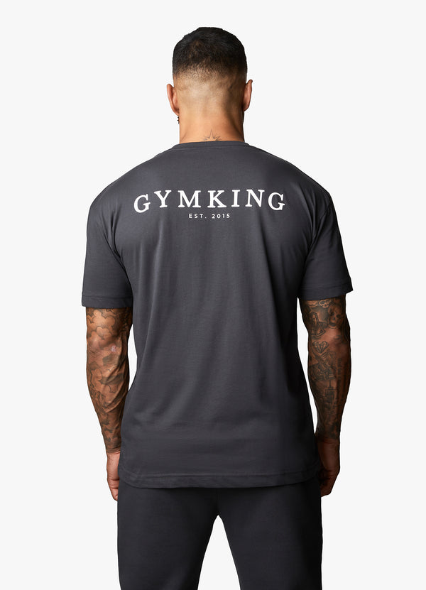 Gym King Established Tee - Dark Pewter