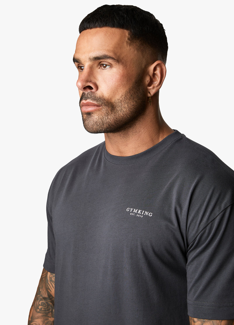 Gym King Established Tee - Dark Pewter