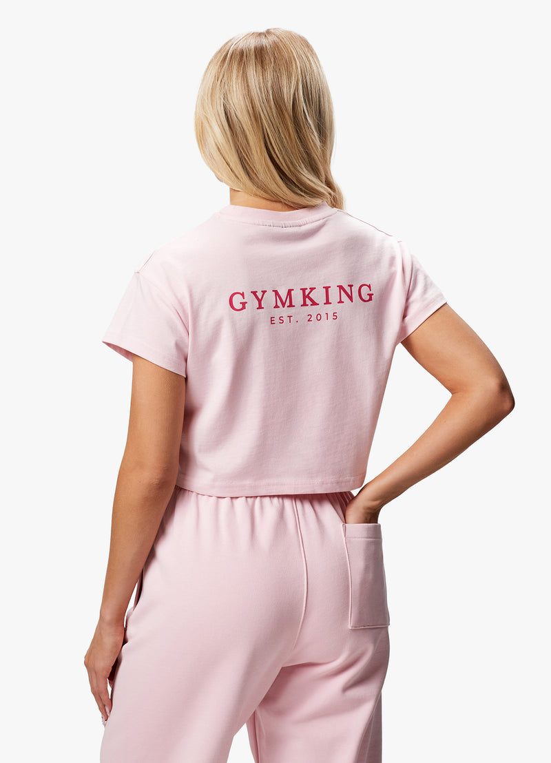 Gym King Established Cap Sleeve Tee - Candyfloss Pink