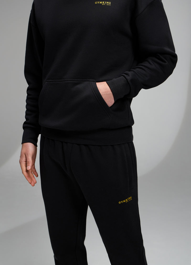 Gym King Established Relaxed Fit Tracksuit - Black/Gold
