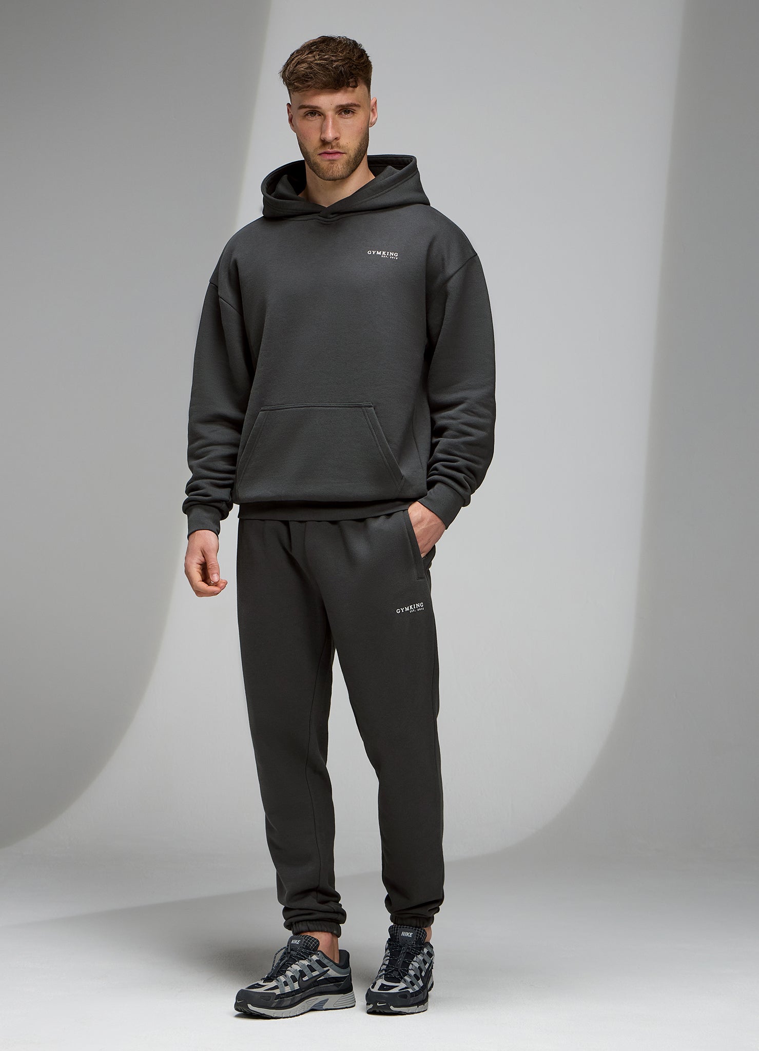 Gym King Established V2 Hood Tracksuit - Green Smoke