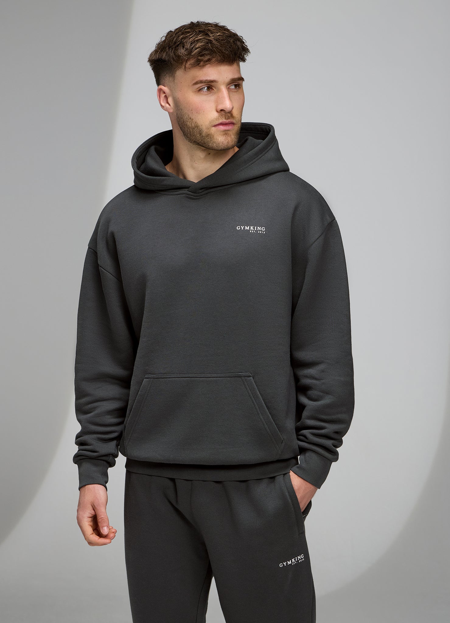Gym King Established V2 Hood Tracksuit - Green Smoke