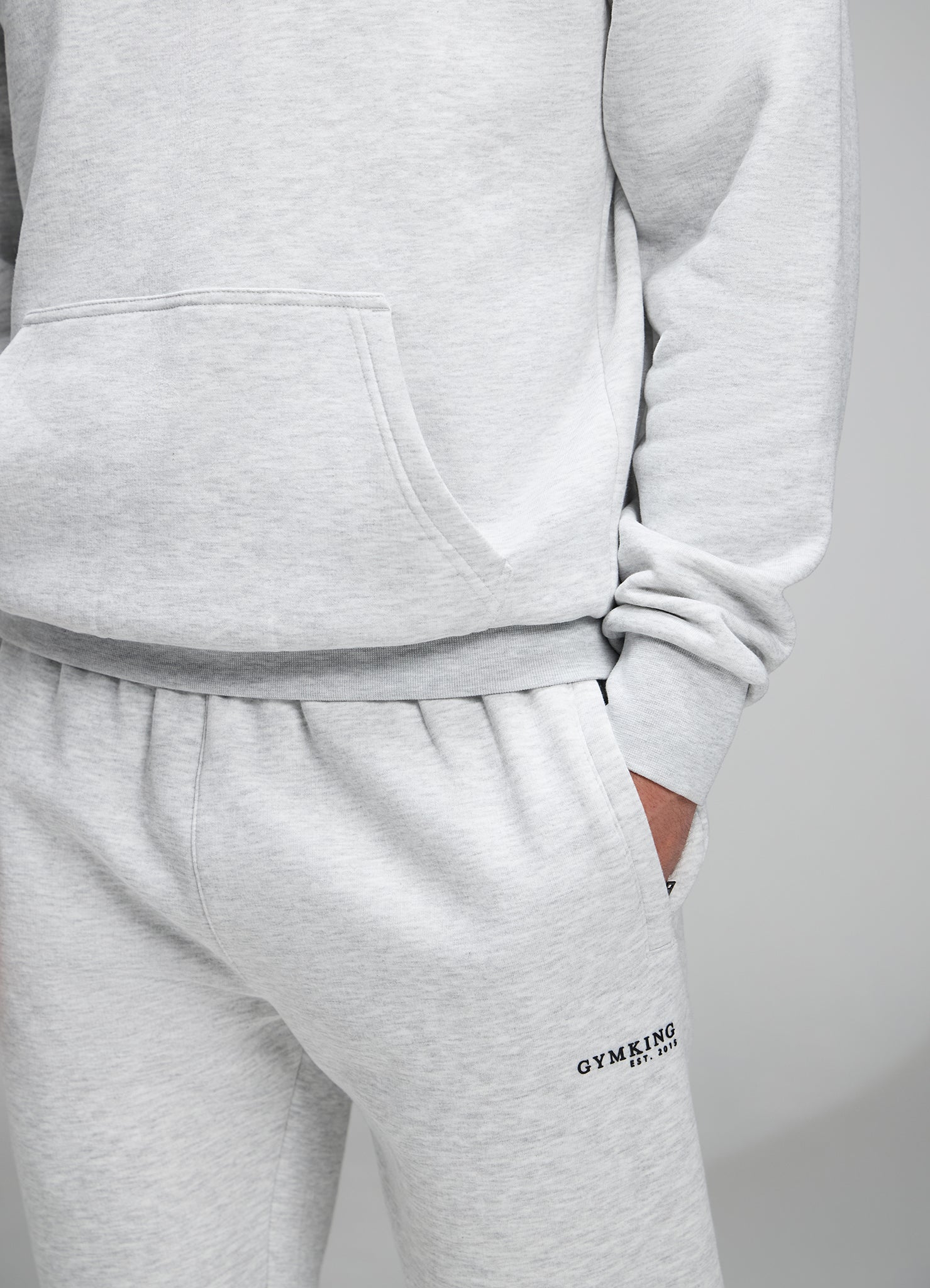 Gym King Established Relaxed Fit Tracksuit - Snow Marl