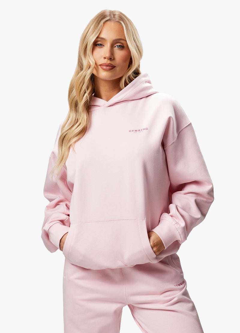 Gym King Established Relaxed Fit Hood - Candyfloss Pink