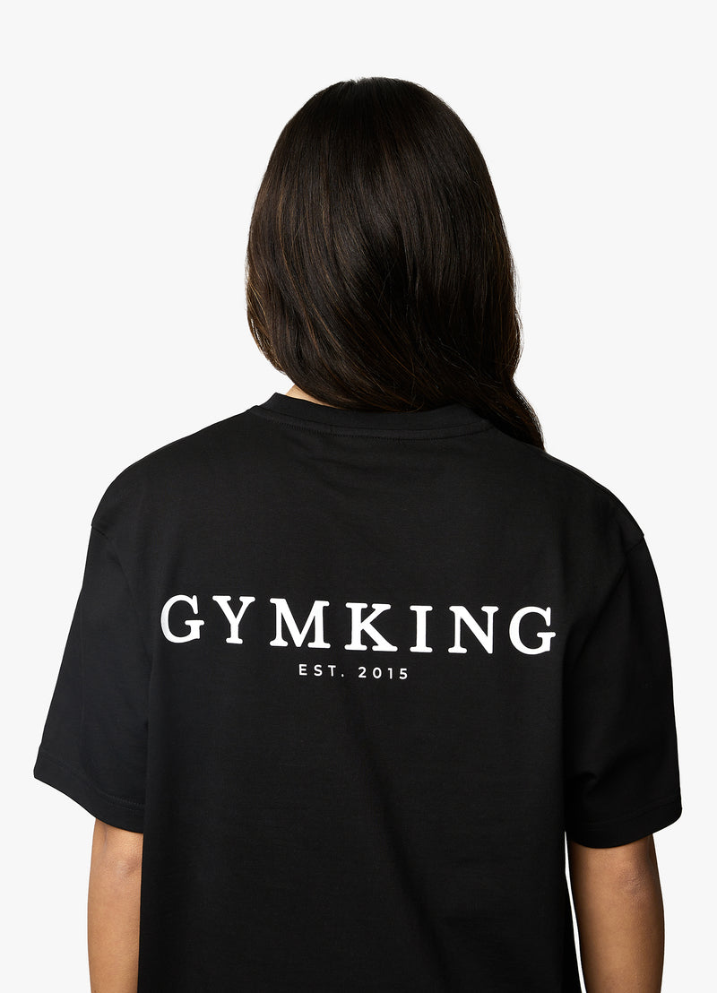 Gym King Established Boyfriend Tee - Black/White