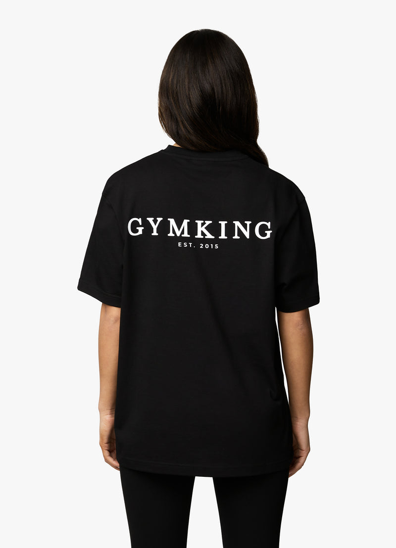 Gym King Established Boyfriend Tee - Black/White