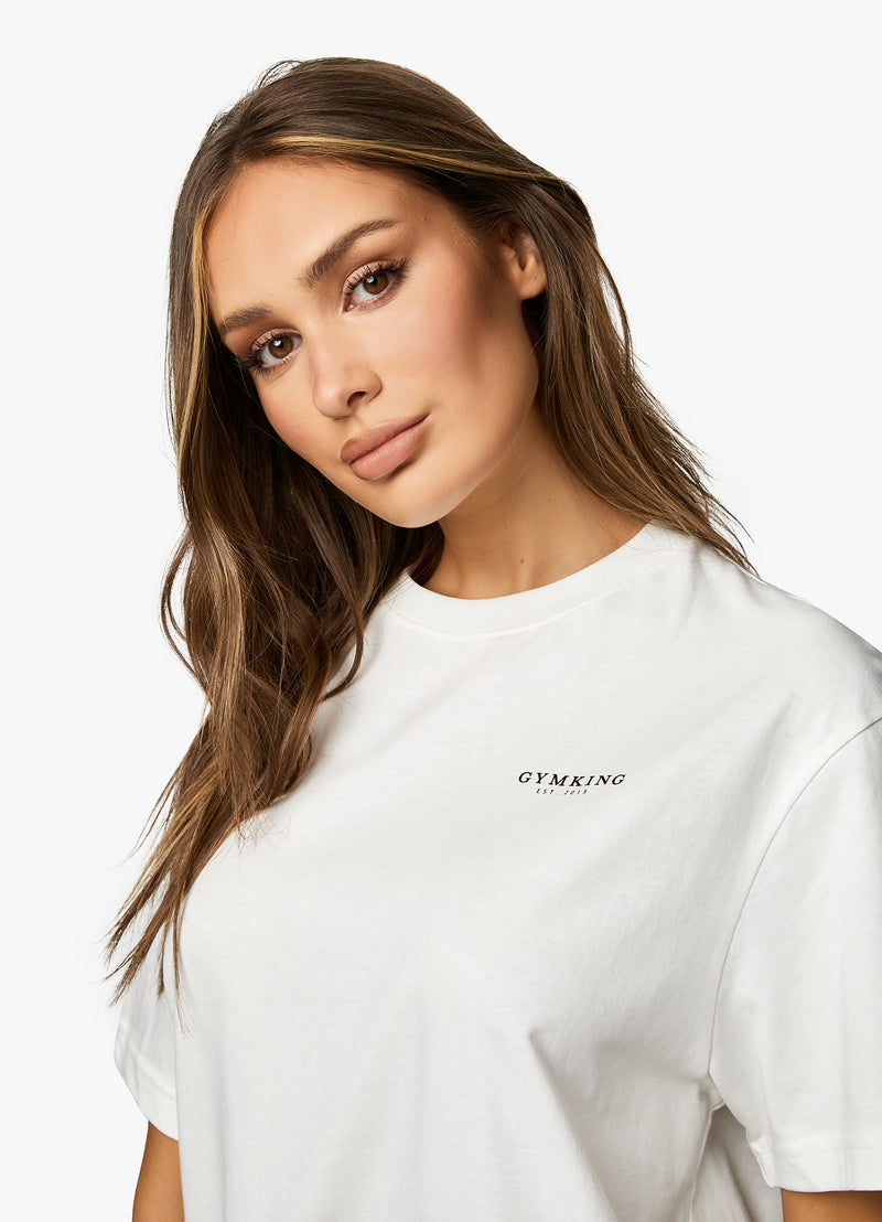 Gym King Established Boyfriend Tee - Cream