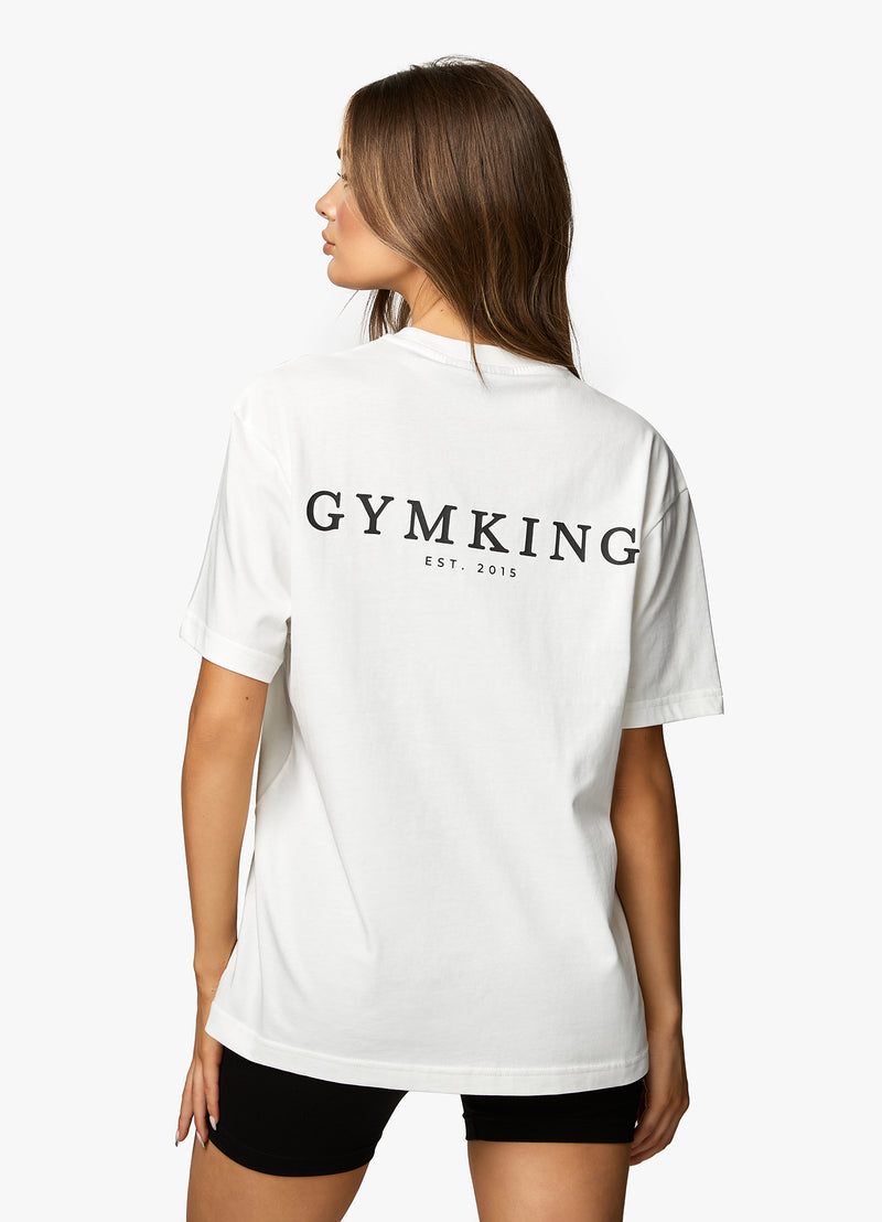 Gym King Established Boyfriend Tee - Cream