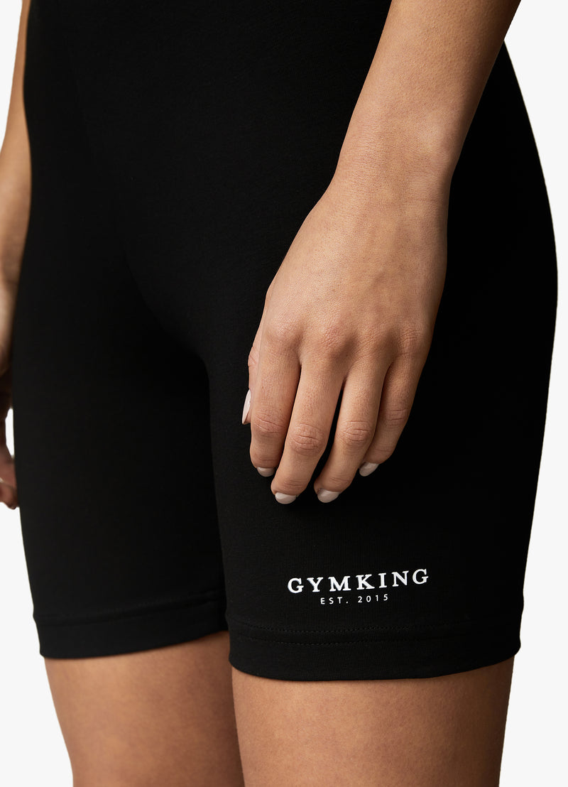 Gym King Established Cycle Short - Black/White