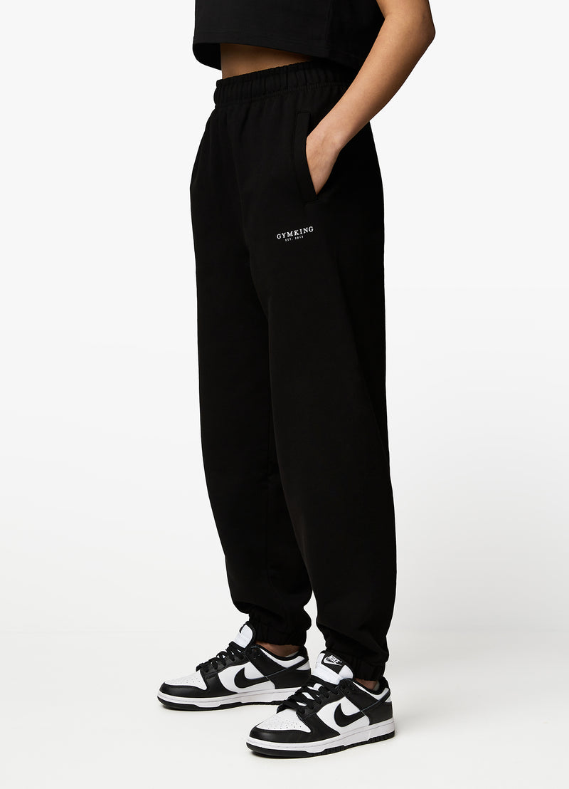 Gym King Established Relaxed Jogger - Black/White