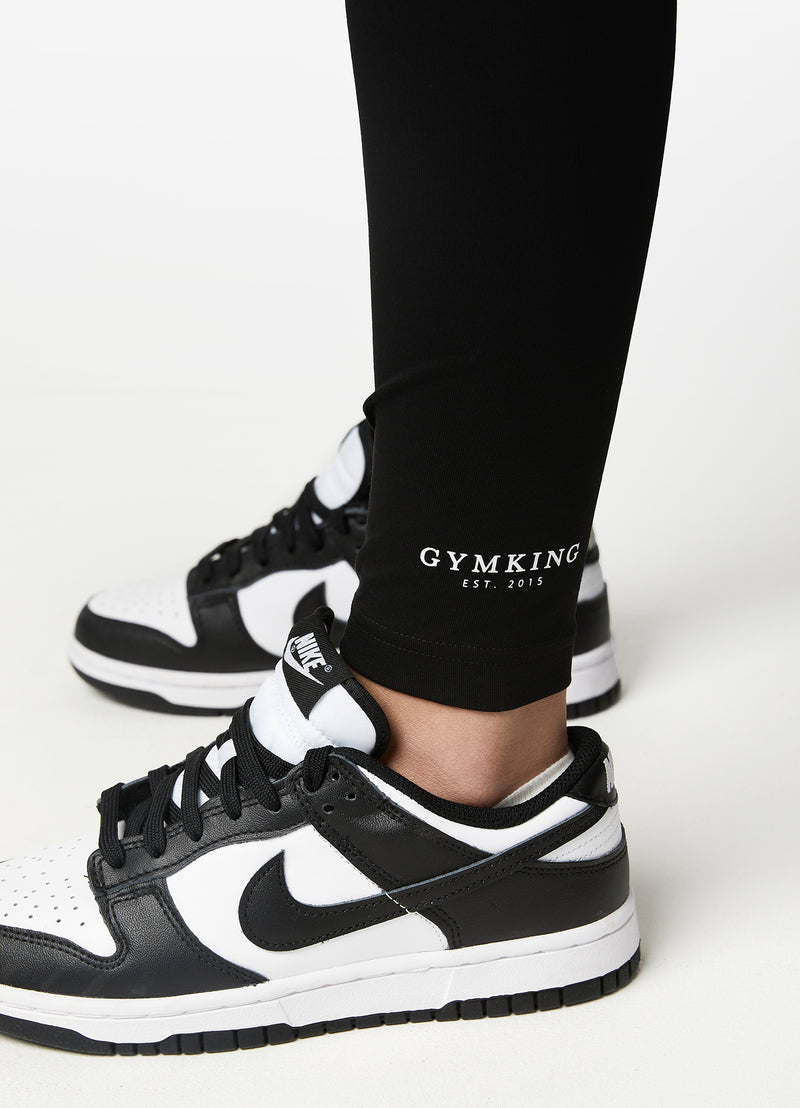 Gym King Established Jersey Legging - Black/White