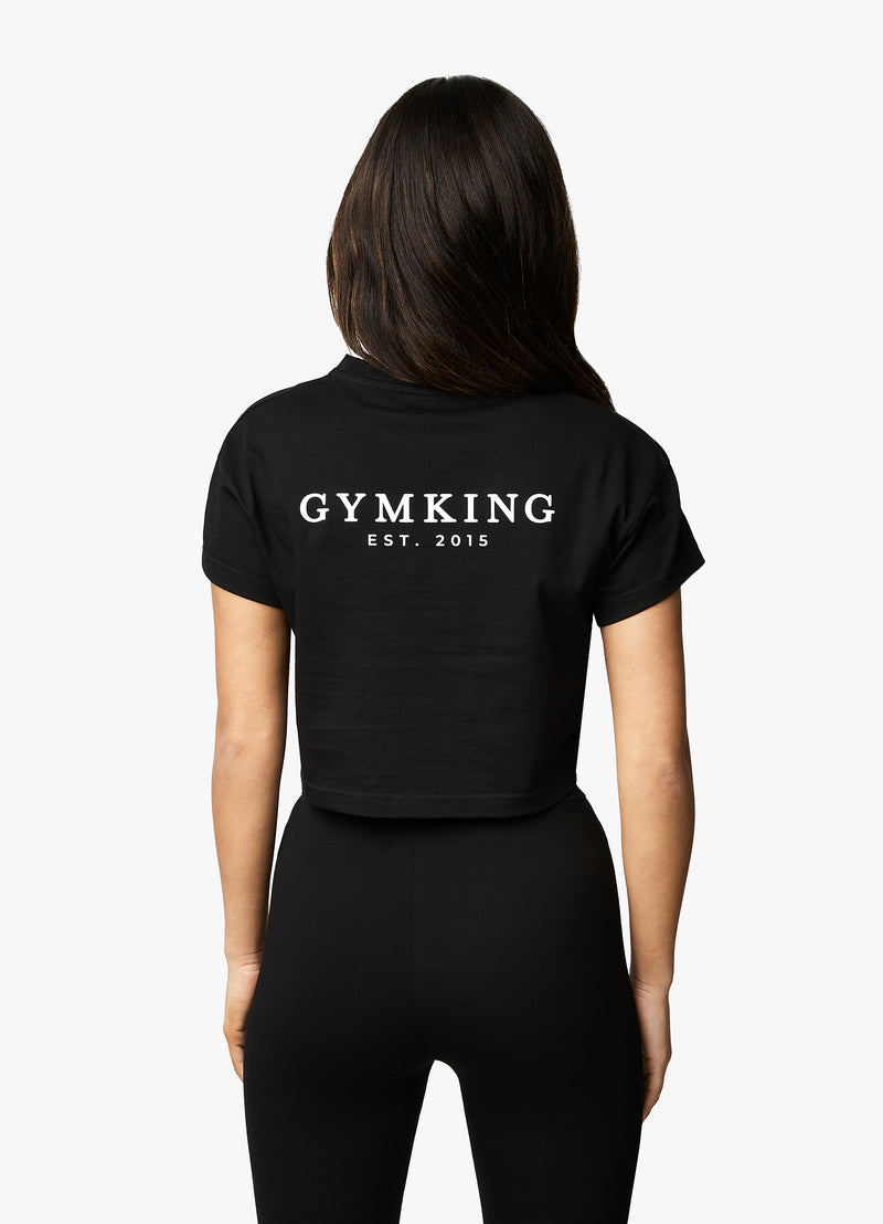 Gym King Established Cap Sleeve Tee - Black/White