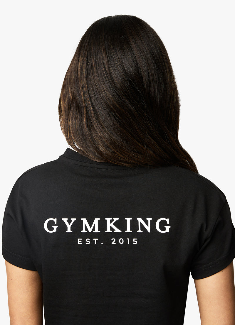 Gym King Established Cap Sleeve Tee - Black/White