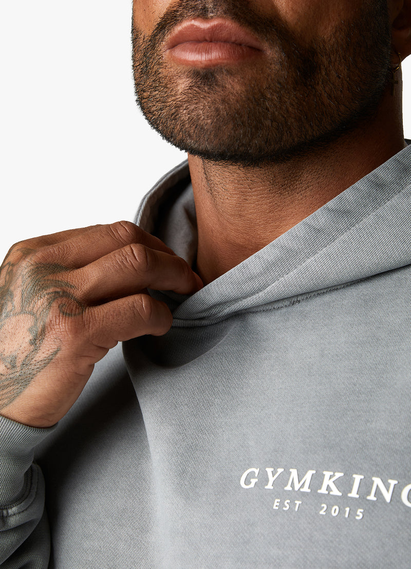 Gym King Est. Legacy Hood - Washed Grey