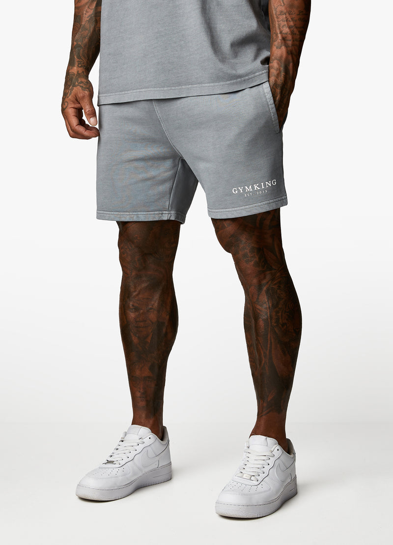 Gym King Est. Legacy Short - Washed Grey