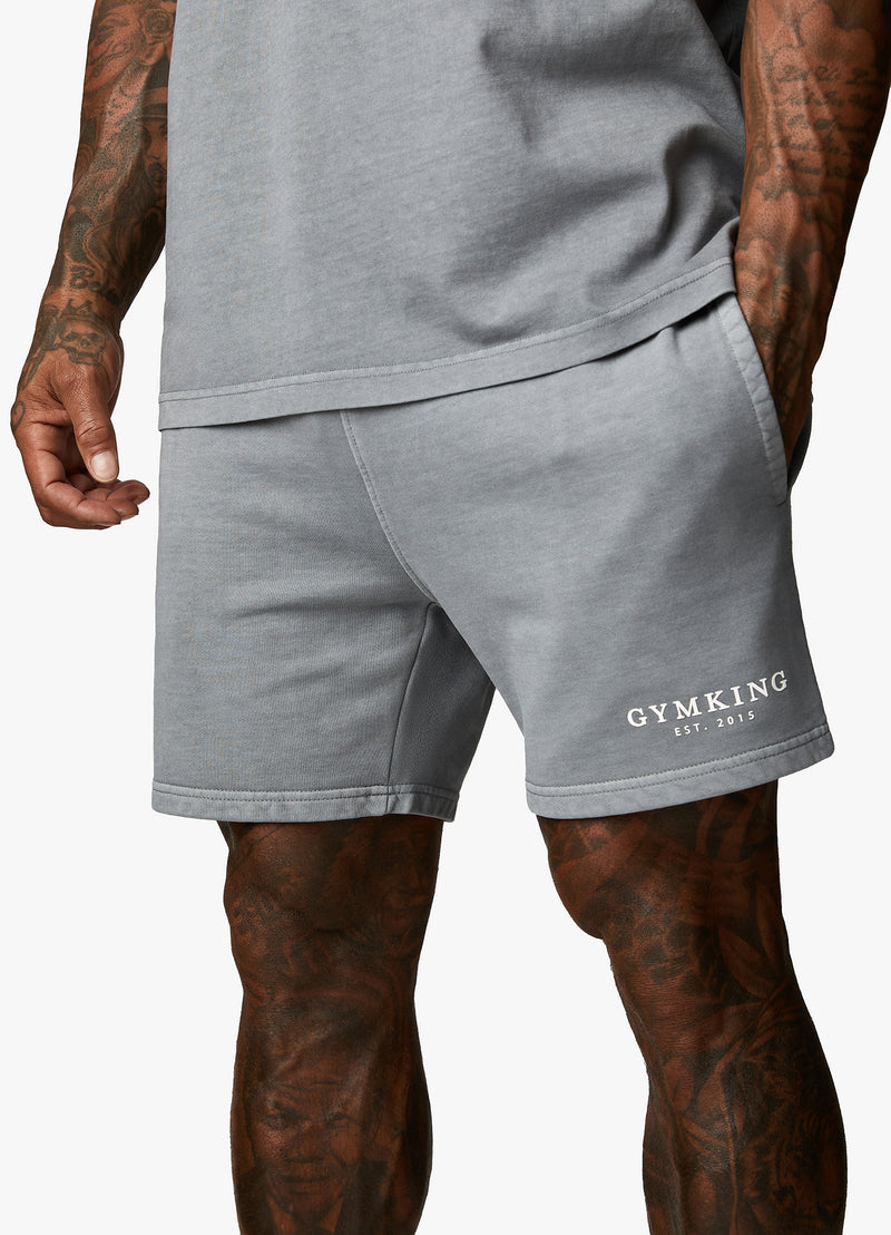 Gym King Est. Legacy Short - Washed Grey