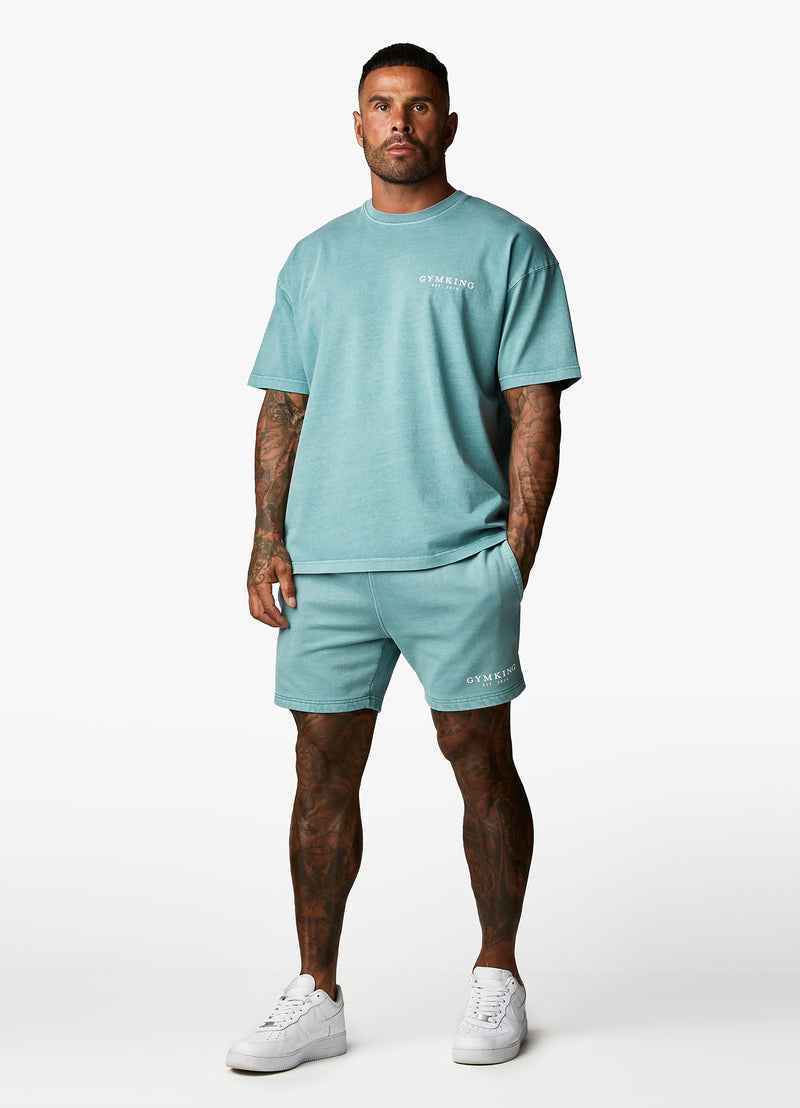 Gym King Est. Legacy Short - Washed Ink Teal