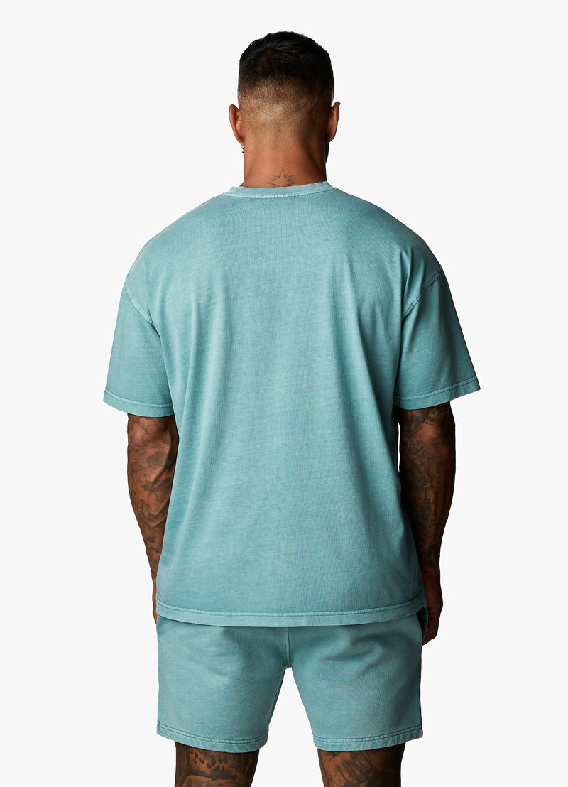 Gym King Est. Legacy Washed Tee - Washed Ink Teal