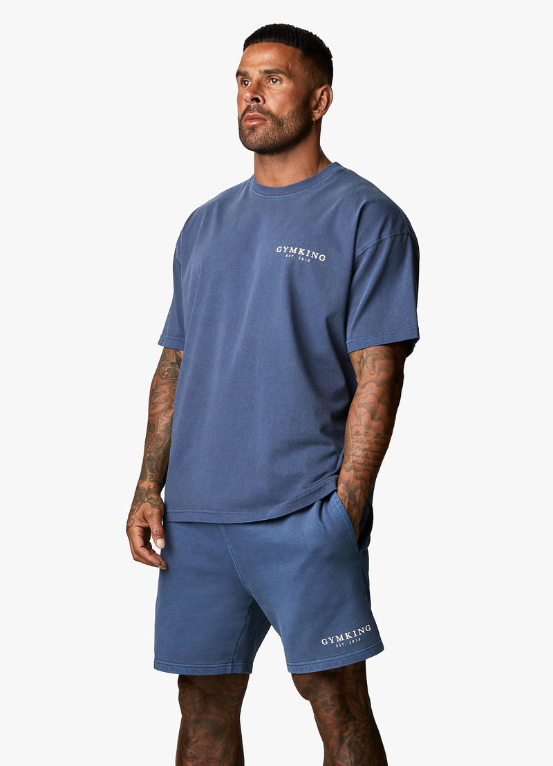 Gym King Est. Legacy Washed Tee - Washed Indigo