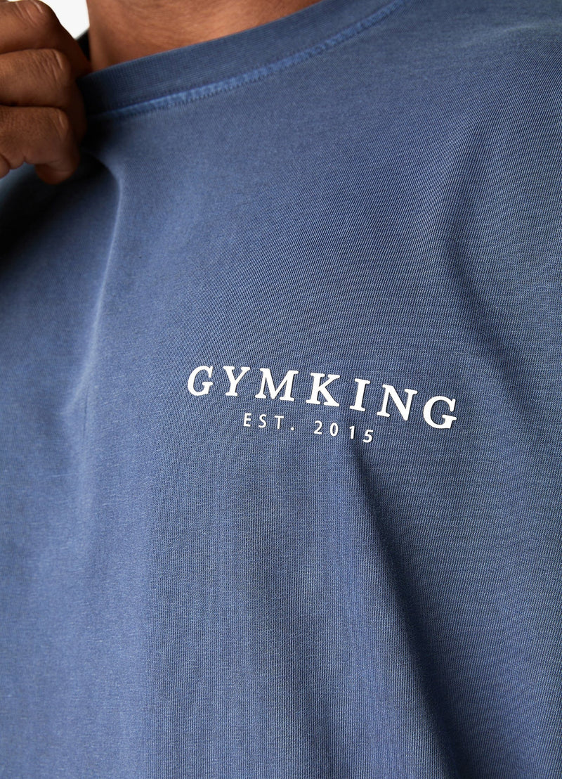 Gym King Est. Legacy Washed Tee - Washed Indigo