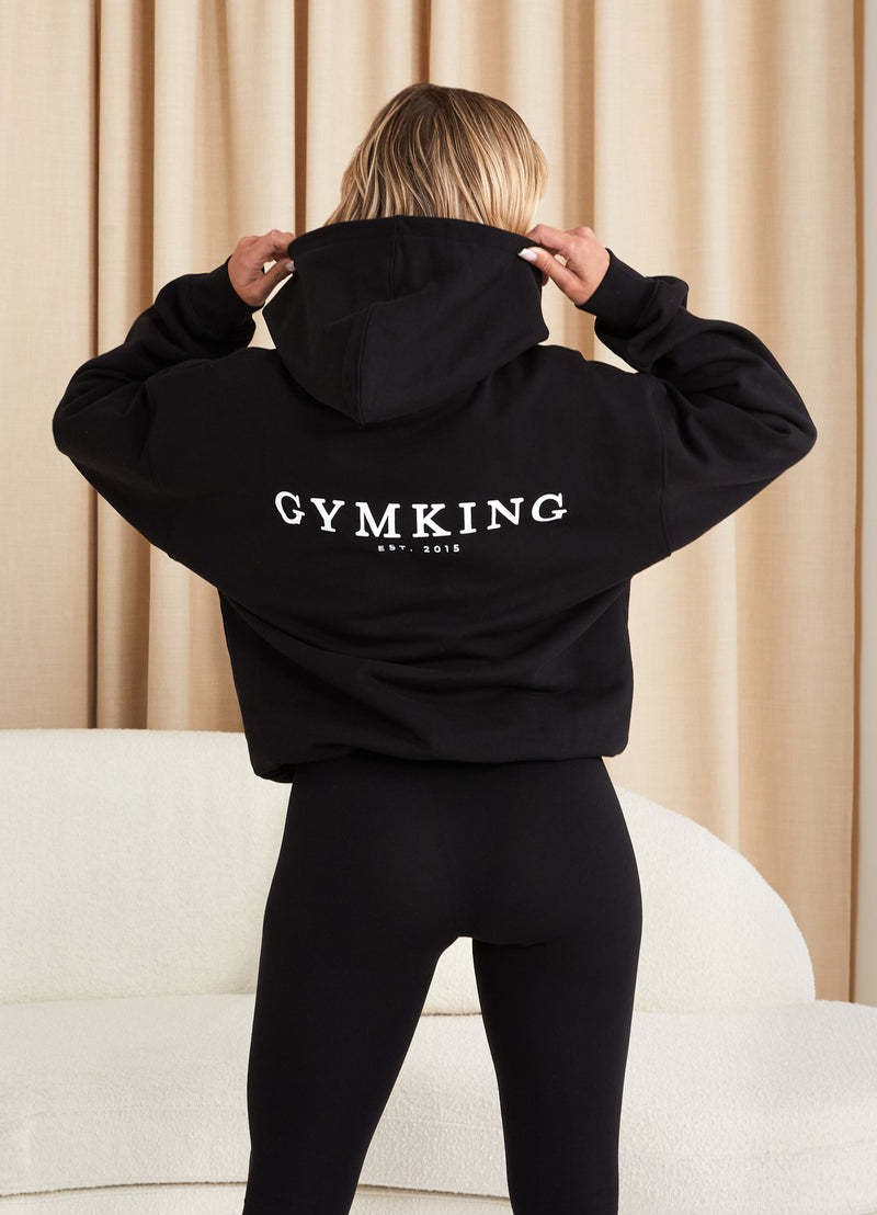 Gym King Established Relaxed Fit Hood - Black/White