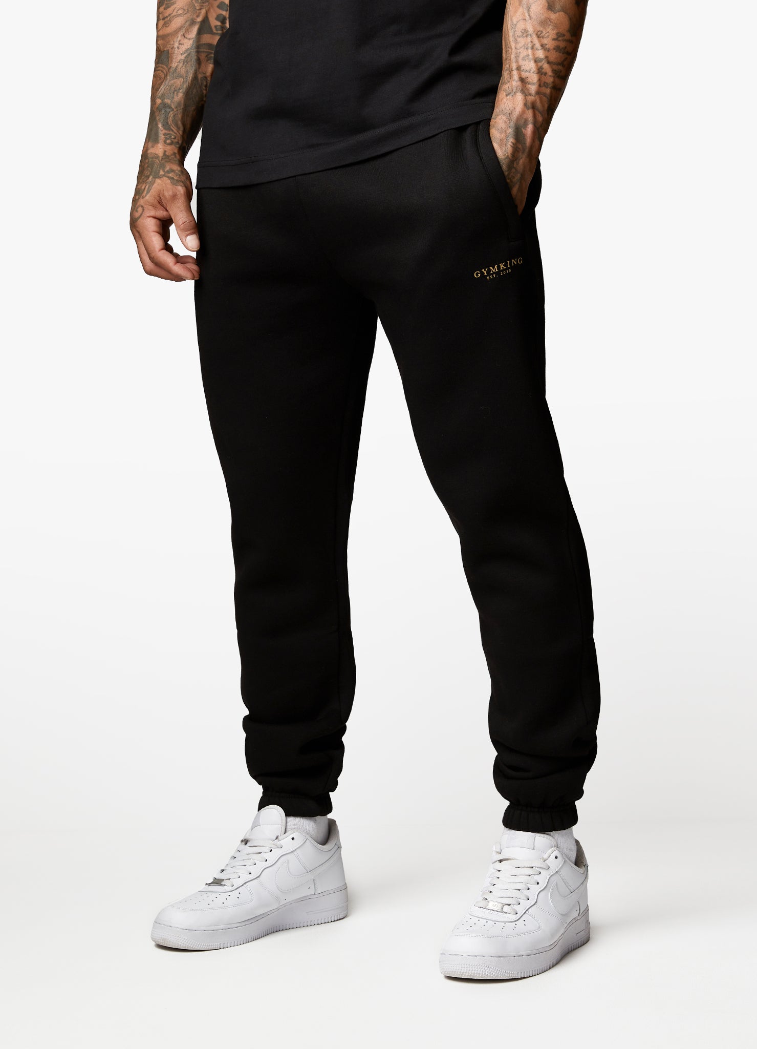 Gym King Oversized Logo Jogger - Black/Gold