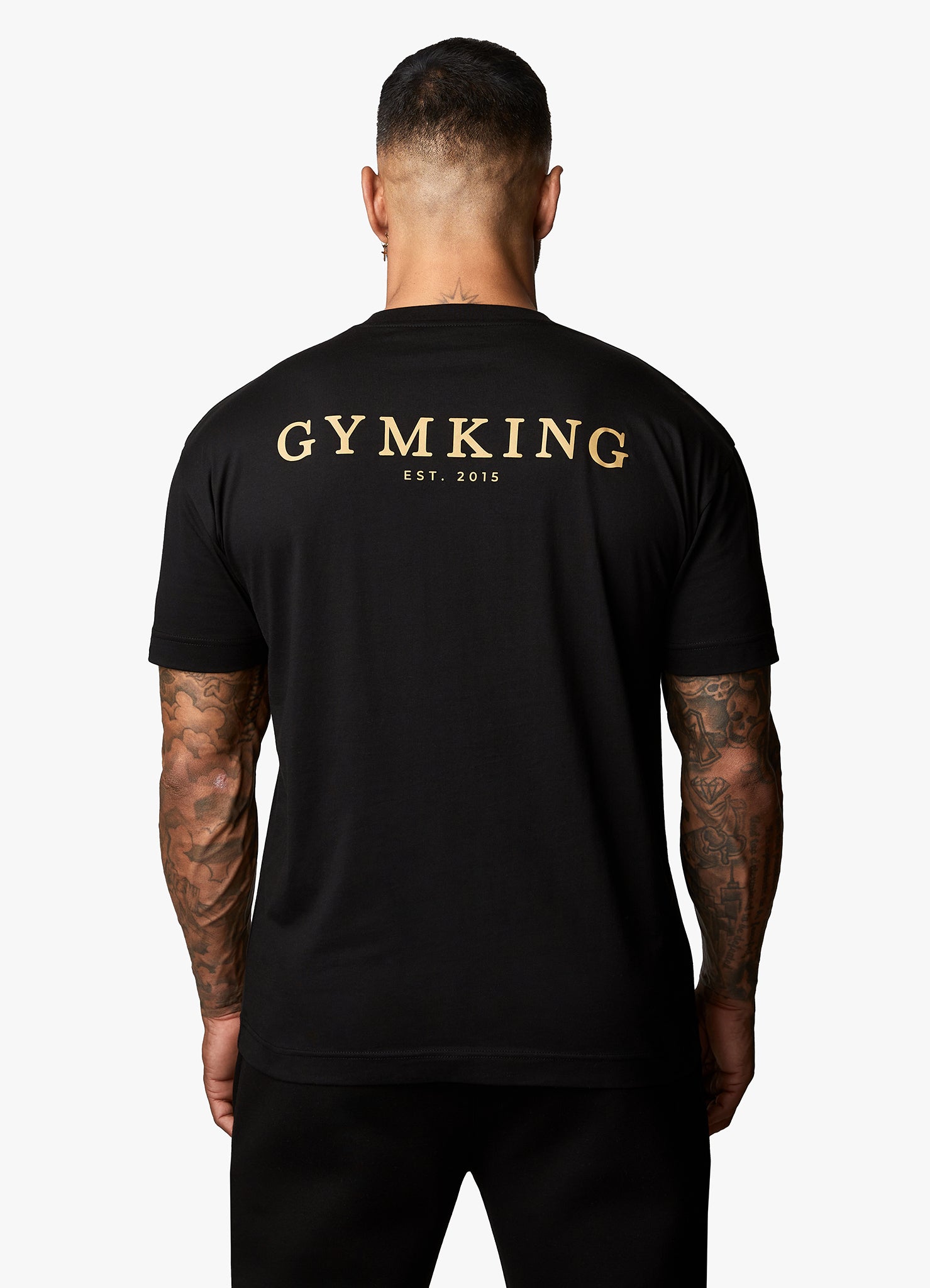 Gym King Oversized Logo T-shirt - Black/Gold