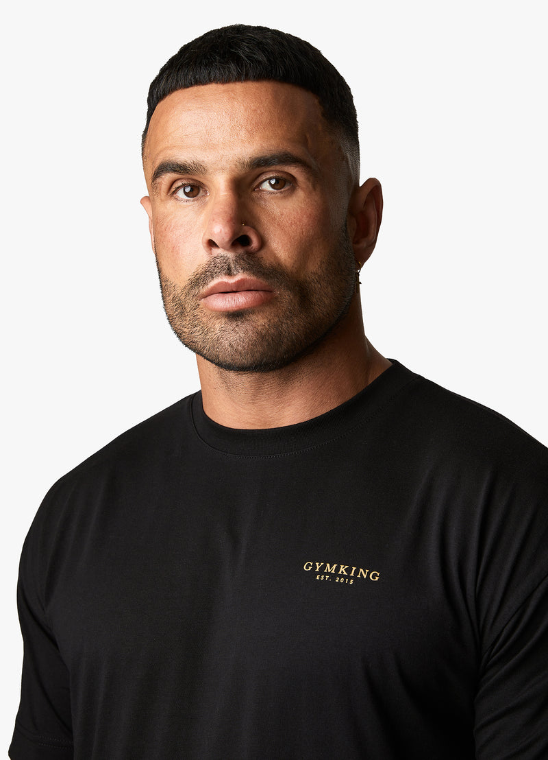 Gym King Oversized Logo T-shirt - Black/Gold