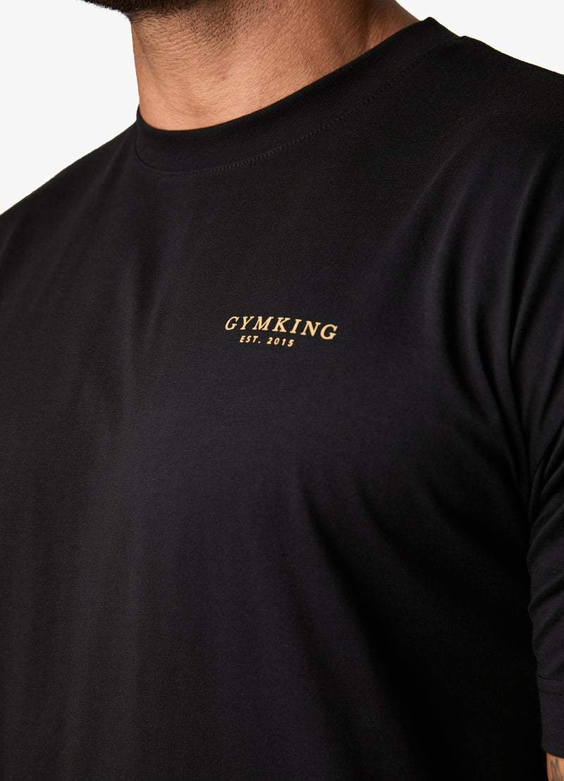 Gym King Oversized Logo T-shirt - Black/Gold